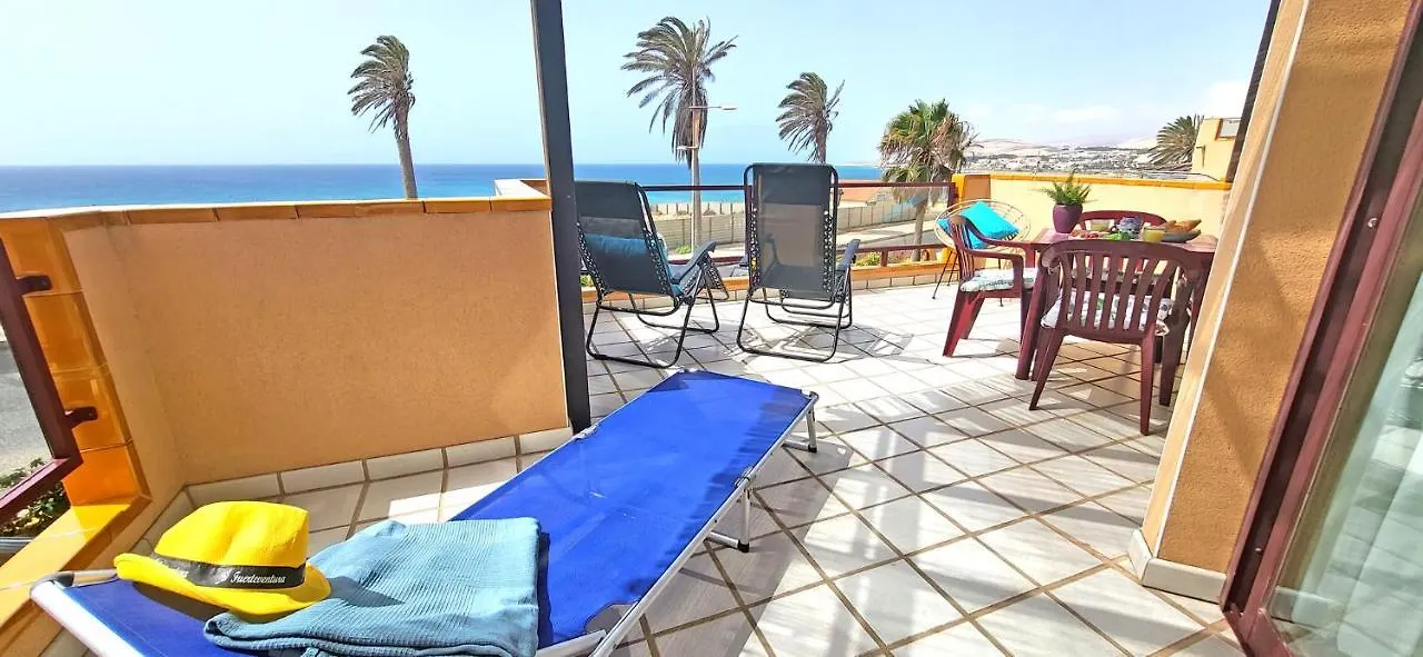 Holiday Flat Blue Ocean, Beachfront, Sea View, 1 Bedroom, Livingroom, Fast Internet Costa Calma