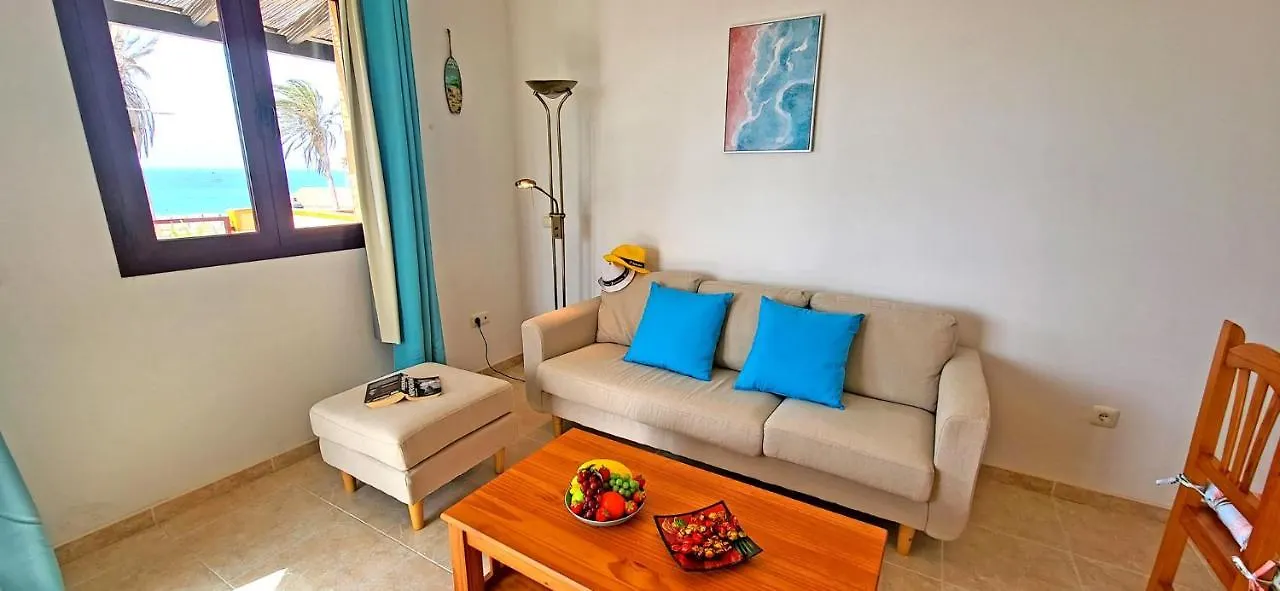 Holiday Flat Blue Ocean, Beachfront, Sea View, 1 Bedroom, Livingroom, Fast Internet Costa Calma