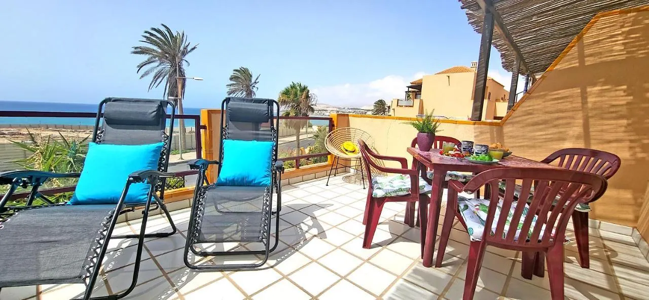 Holiday Flat Blue Ocean, Beachfront, Sea View, 1 Bedroom, Livingroom, Fast Internet Costa Calma